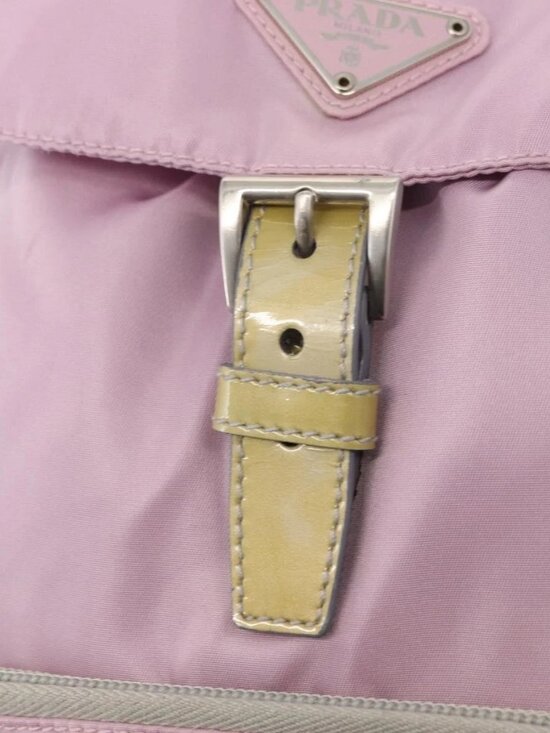 PRADA Backpack Nylon Pink Silver Auth 155946